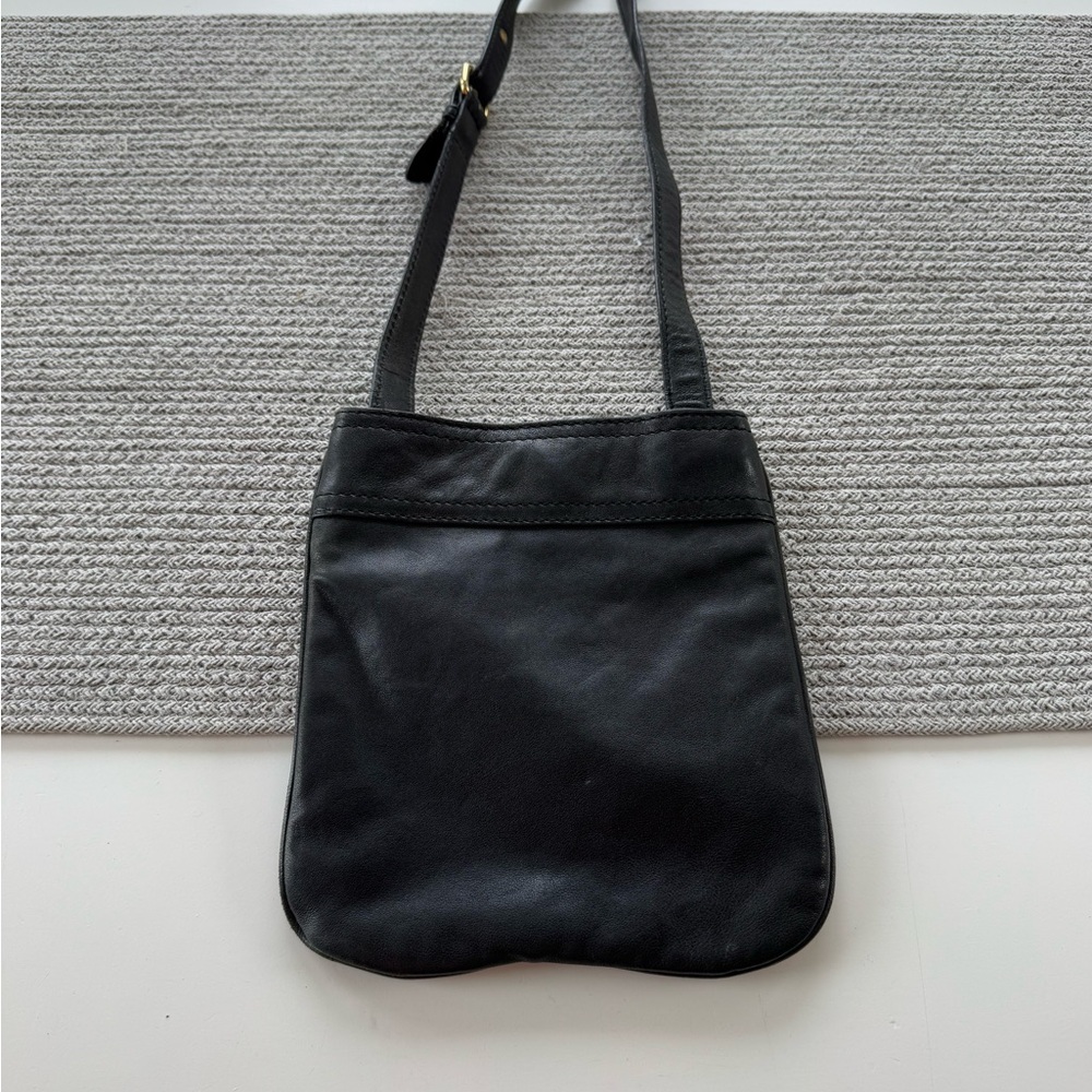 Michael Kors Moxley Black Leather Zipper Detail Crossbody Bag Purse - Picture 8 of 10